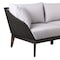 Armen Living Athos Indoor Outdoor 3 Seater Sofa in Dark Eucalyptus Wood with Charcoal Rope and Gray Cushions LCATSOWDDK - alternate 6